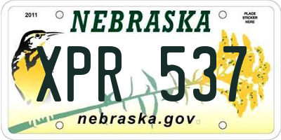 NE license plate XPR537