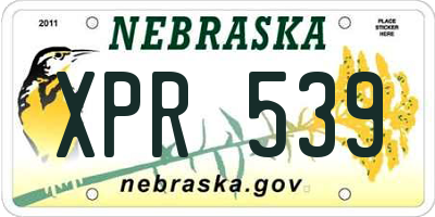 NE license plate XPR539