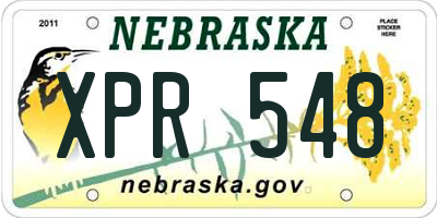 NE license plate XPR548