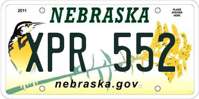 NE license plate XPR552