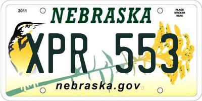 NE license plate XPR553