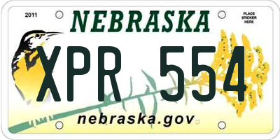 NE license plate XPR554