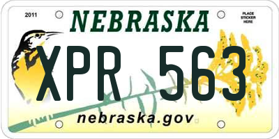 NE license plate XPR563