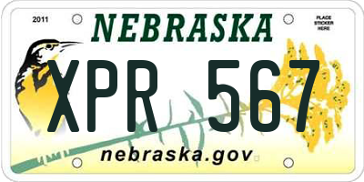 NE license plate XPR567