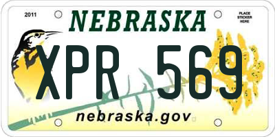 NE license plate XPR569