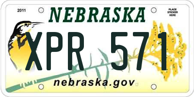 NE license plate XPR571