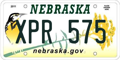 NE license plate XPR575