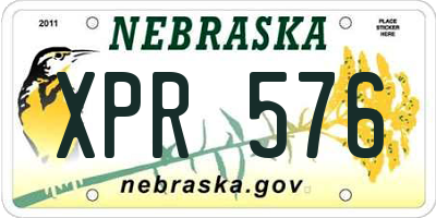 NE license plate XPR576