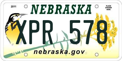 NE license plate XPR578