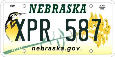 NE license plate XPR587