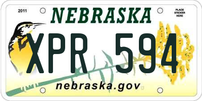 NE license plate XPR594