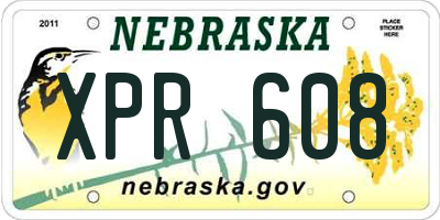NE license plate XPR608