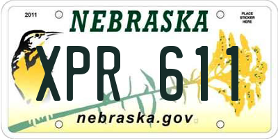 NE license plate XPR611