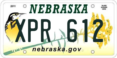 NE license plate XPR612