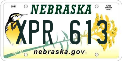 NE license plate XPR613