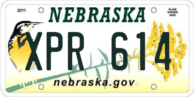 NE license plate XPR614
