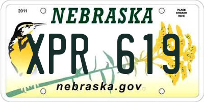 NE license plate XPR619