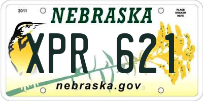 NE license plate XPR621