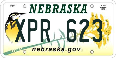 NE license plate XPR623