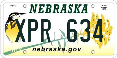 NE license plate XPR634