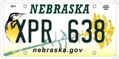 NE license plate XPR638