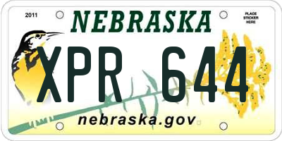 NE license plate XPR644