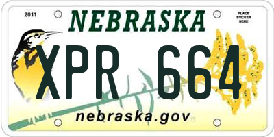 NE license plate XPR664