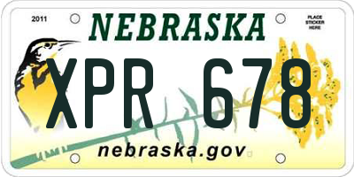 NE license plate XPR678