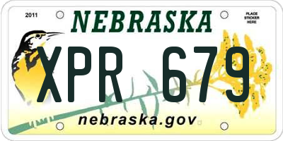 NE license plate XPR679