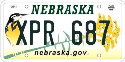 NE license plate XPR687