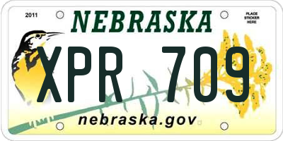 NE license plate XPR709