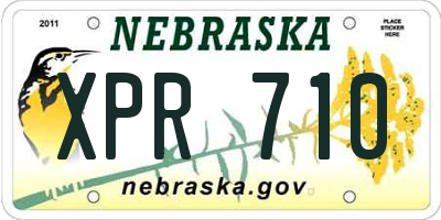 NE license plate XPR710