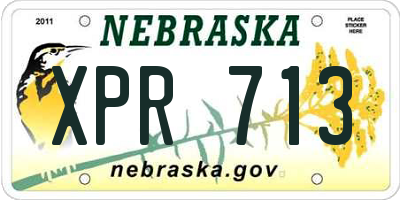 NE license plate XPR713