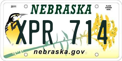 NE license plate XPR714