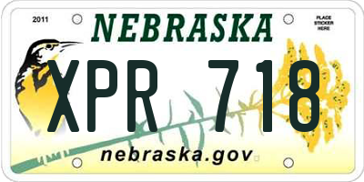 NE license plate XPR718