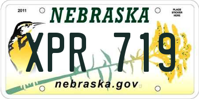 NE license plate XPR719