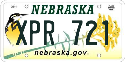NE license plate XPR721