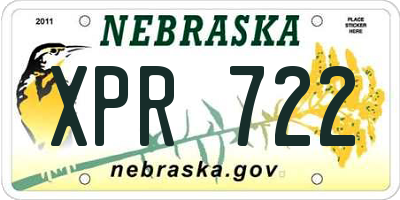 NE license plate XPR722