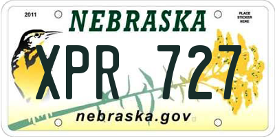 NE license plate XPR727