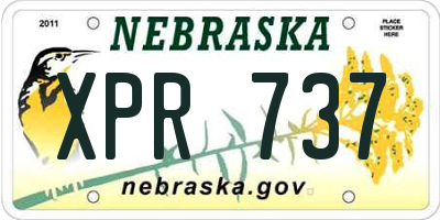 NE license plate XPR737