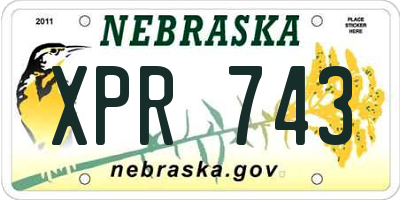NE license plate XPR743