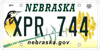 NE license plate XPR744