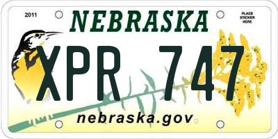 NE license plate XPR747