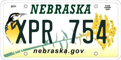 NE license plate XPR754