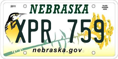 NE license plate XPR759