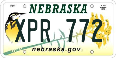 NE license plate XPR772