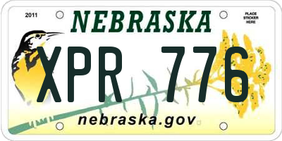 NE license plate XPR776