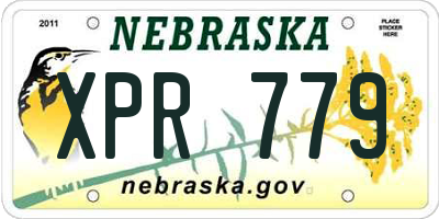NE license plate XPR779