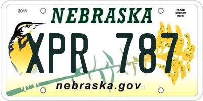 NE license plate XPR787