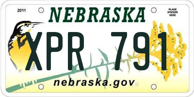 NE license plate XPR791